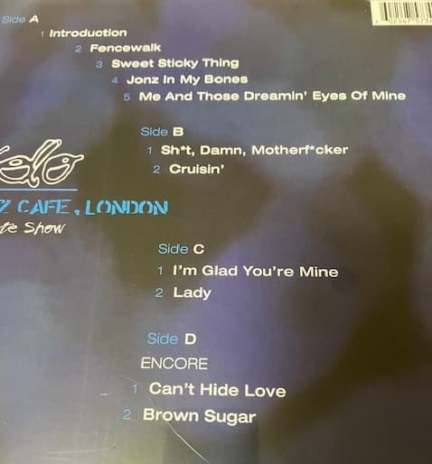 洋楽 D'Angelo - Live At The Jazz Cafe London