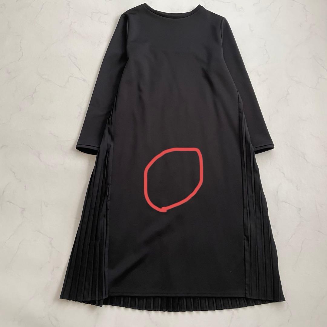 BARNEYS NEWYORK プリーツ　ロングワンピース　黒　フリーサイズ