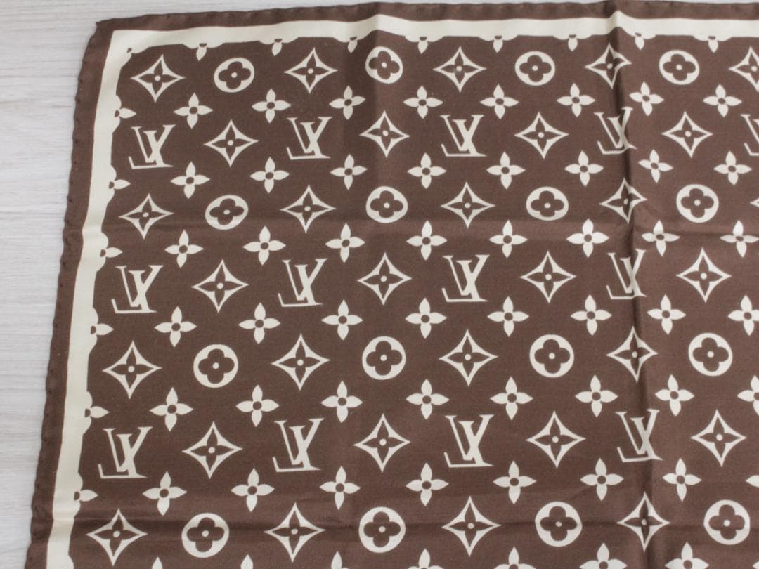 ▲ルイヴィトン モノグラム スカーフ シルク レディース 55x55㎝