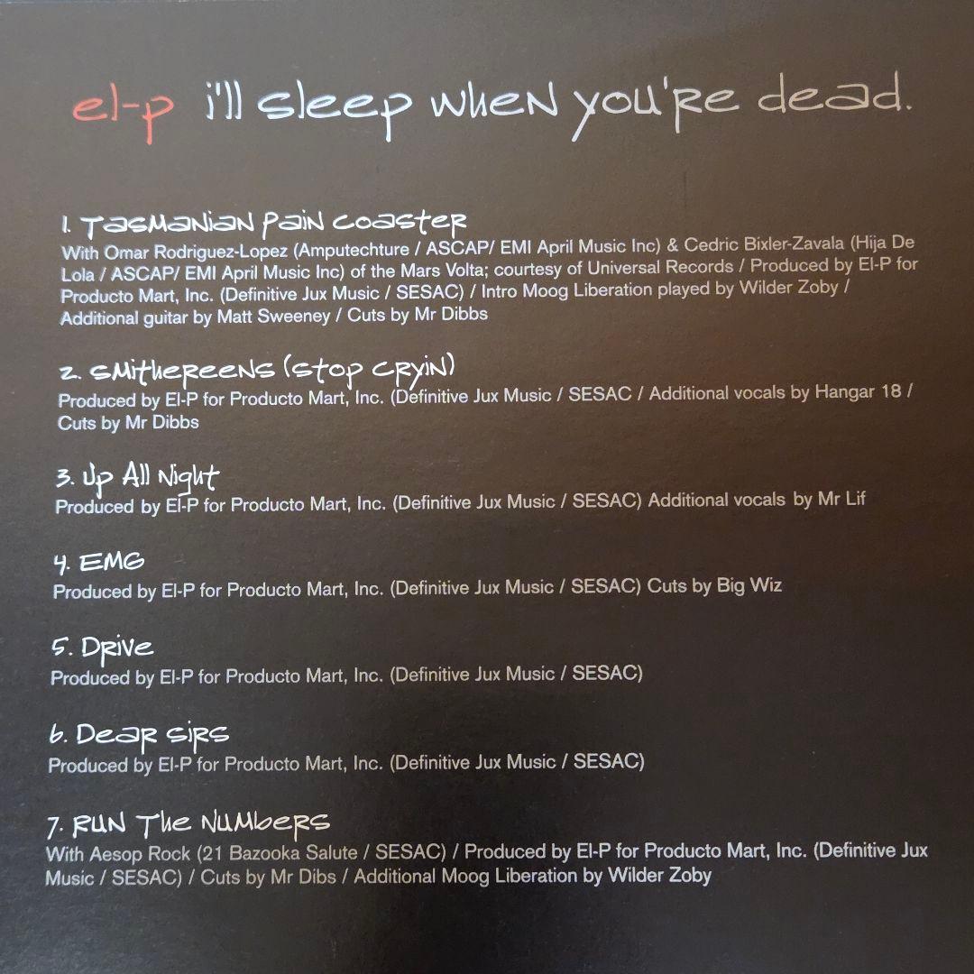 El-P I'll Sleep When You're Dead レコード
