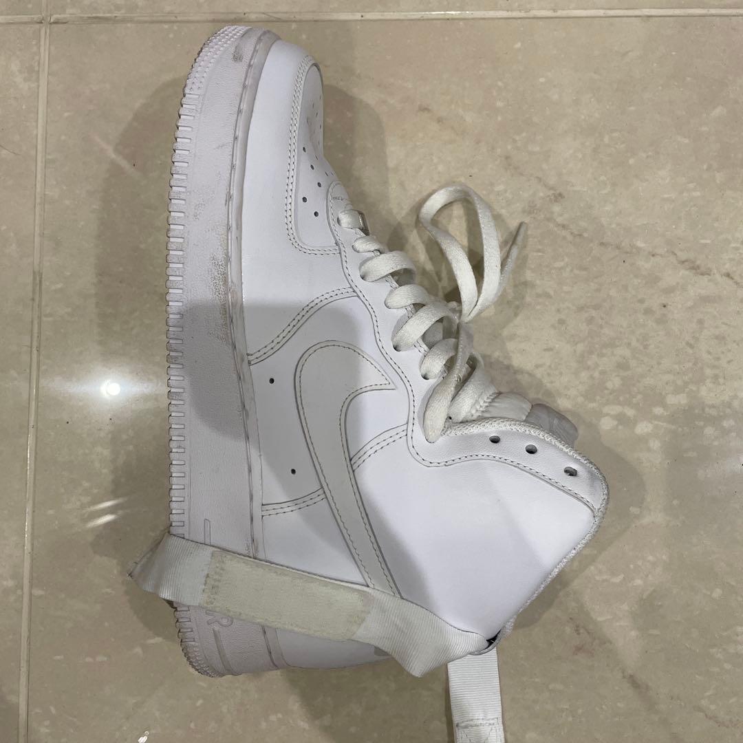 【人気モデル】NIKE エアフォース1 ハイカット オールホワイト27cm