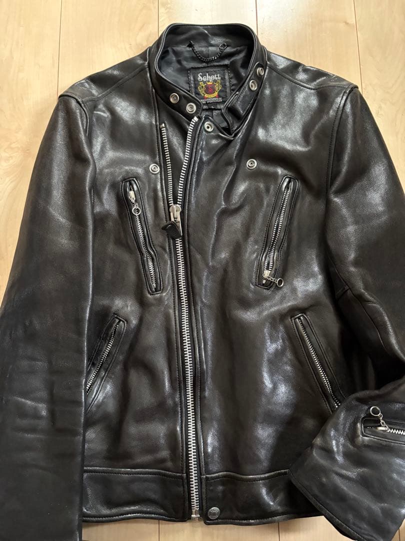 Schott 3171060 セミダブル ライダース 羊革 ラムレザー L 美品