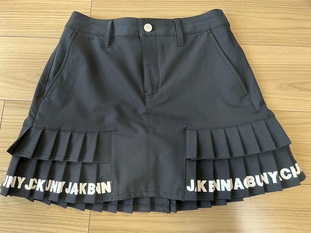 ジャックバニー　フリル付きゴルフスカート ブラック　レディース　ゴルフ　サイズ2