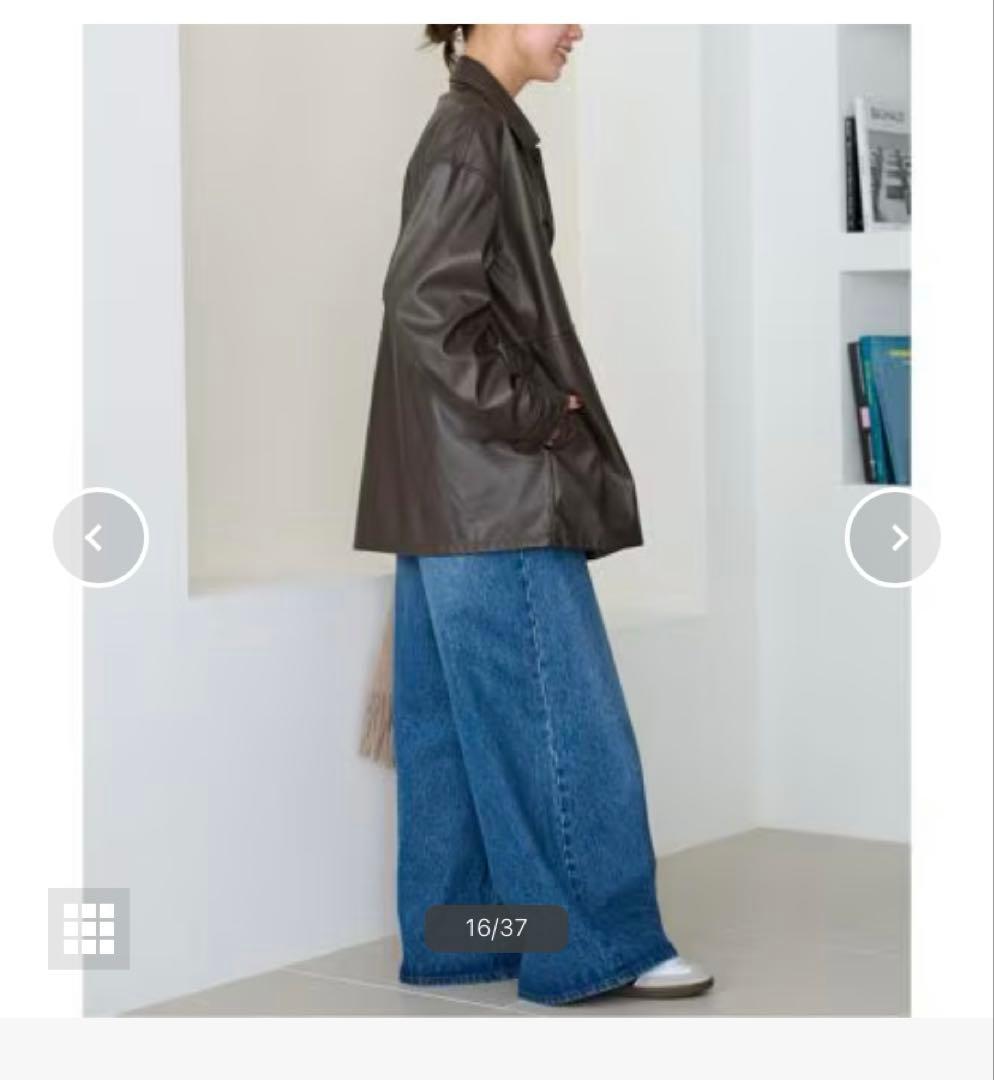 フェイクレザーシャツブルゾン