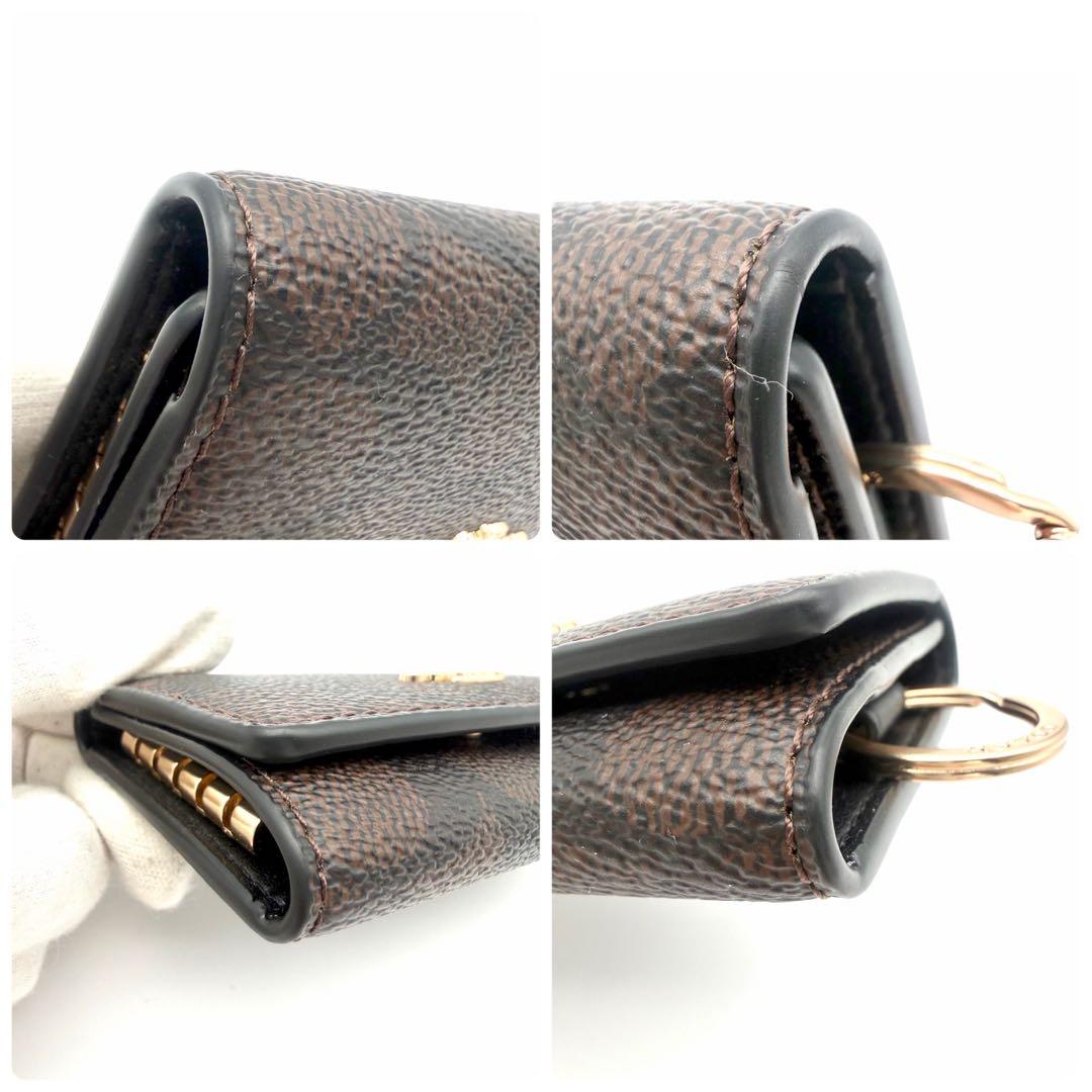 COACH　５連キーケース　ロゴ金具　総柄　馬車ロゴ　型押しロゴ　PVC　レザー