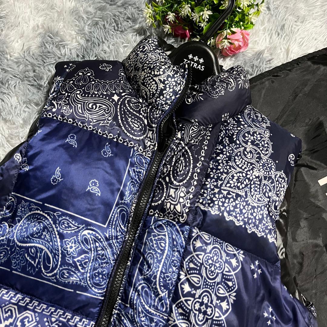 美品　TATRAS タトラス リバーシブル ダウンベスト ペイズリー柄　L