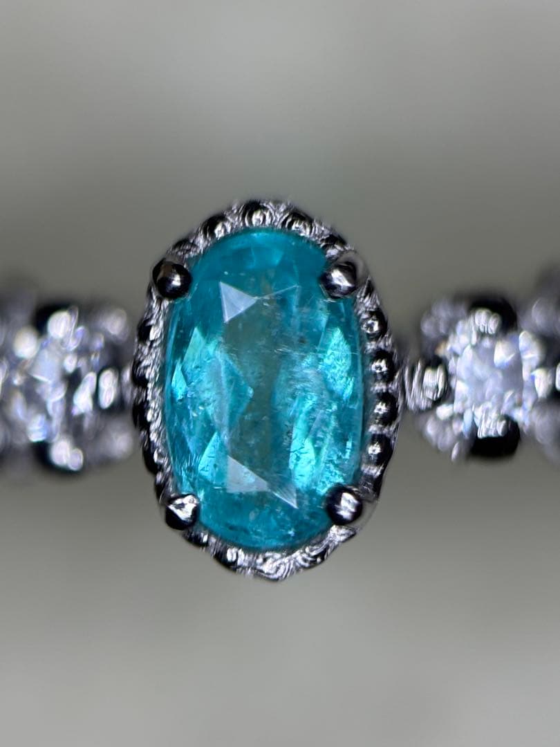 し*ん様 天然パライバトルマリンリング 0.10ct 13号