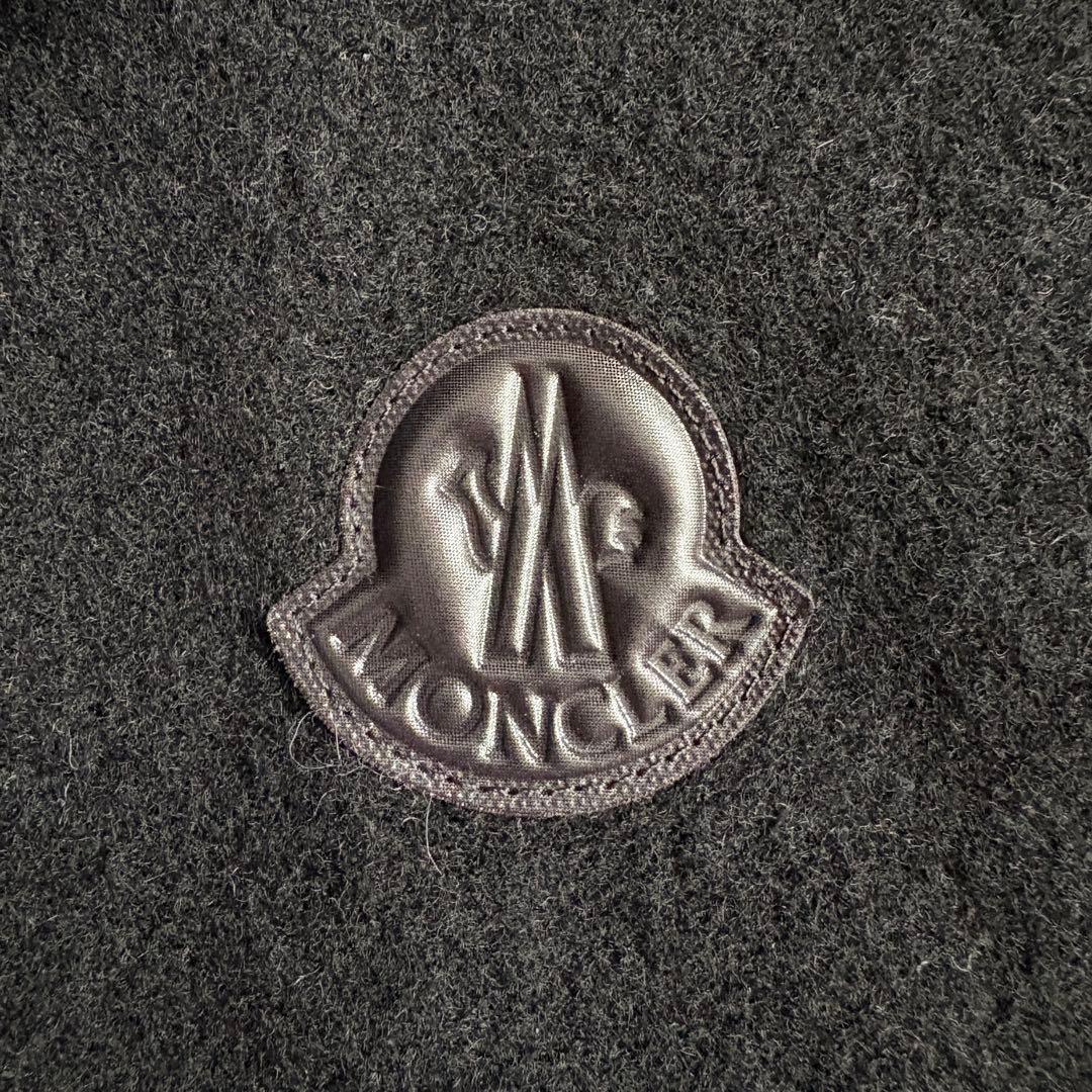 MONCLER ダウンフード付ポンチョケープ 黒 12A ウール混 M相当