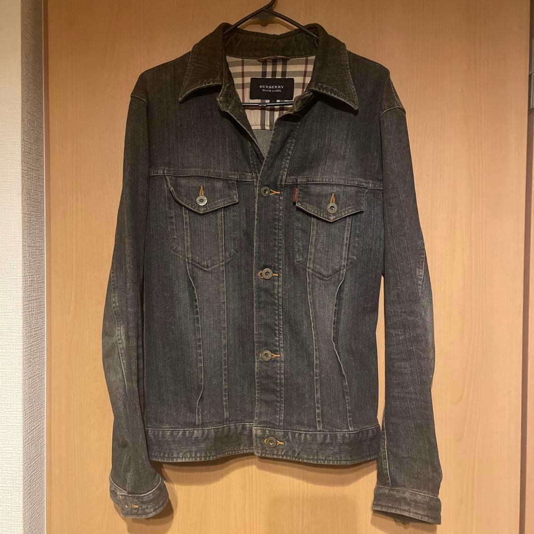 ロ*ル様 BURBERRY BLACK LABEL ダークデニムジャケット Mサ