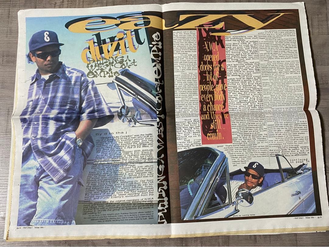 洋楽 Eazy-E NWA RAP SHEET HIPHOP G-RAP G-LUV