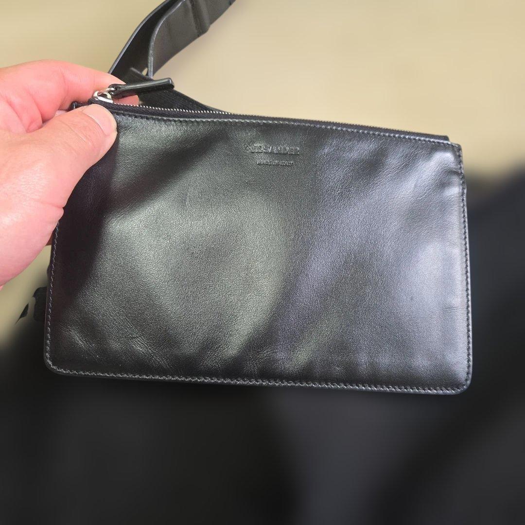 JIL SANDER BELT HOBO キャンバス×レザー 大半トートバッグ