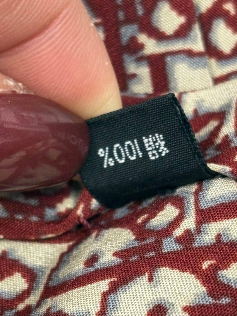 Christian Dior ディオール　ネクタイ　トロッター柄　赤　絹100%