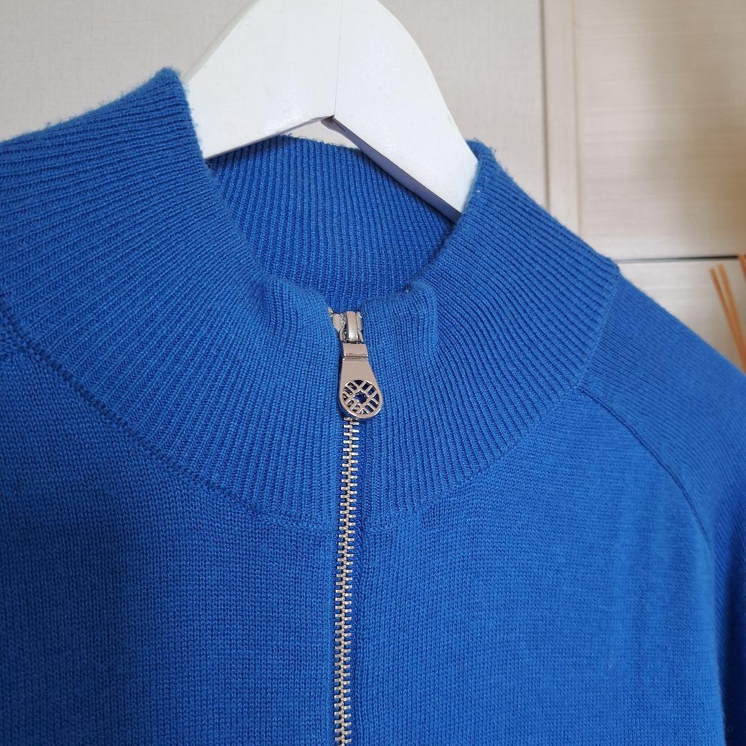 muta MARINEの BORDER WAVE ニット長袖ブルー