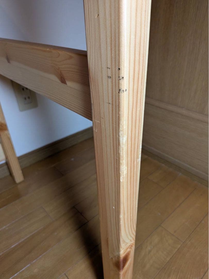 ■送料込■無印 木製デスク パイン材 作業台 テーブル 学習机 デスク 勉強机