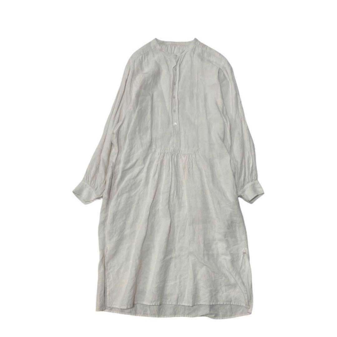 美品 rehellinen レヘッリネン 上質リネン ロングワンピース 白