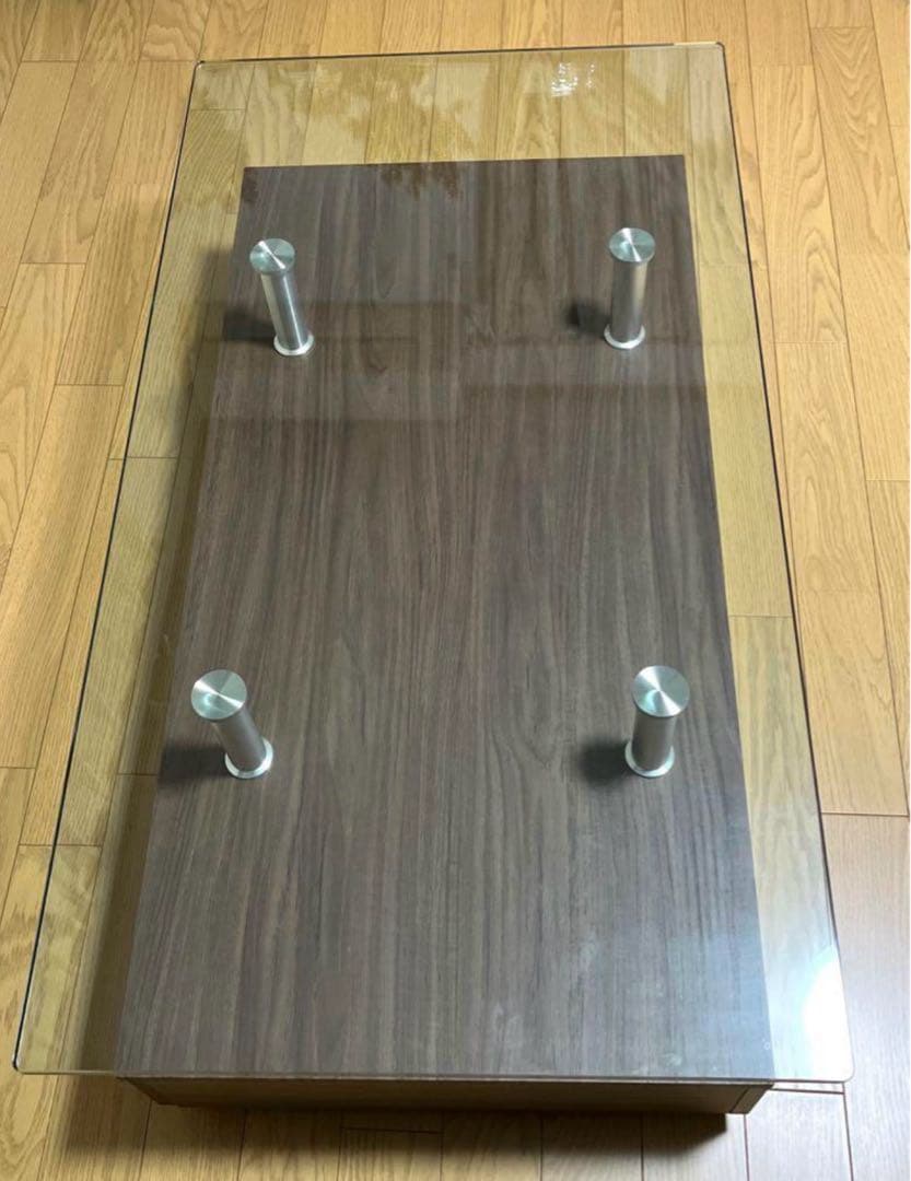 ニトリ　センターテーブル　ローテーブル　ガラス　120cm