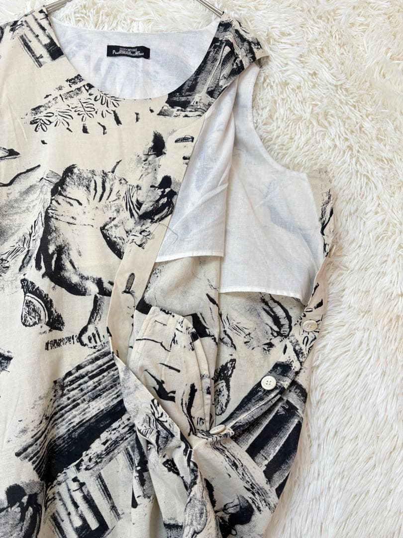 ISSEY MIYAKE ノースリーブ　ロングワンピースパンツ　M