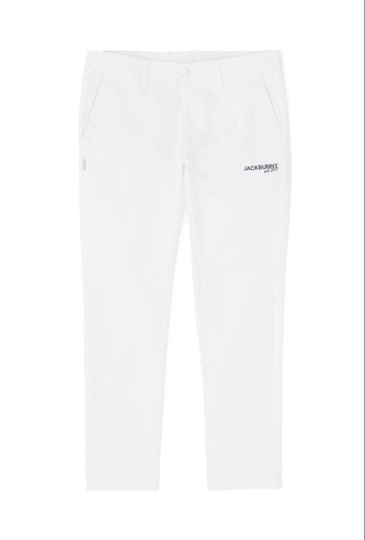 新品 パーリーゲイツ ジャックバニー ストレッチツイルロングパンツ(4)M/白