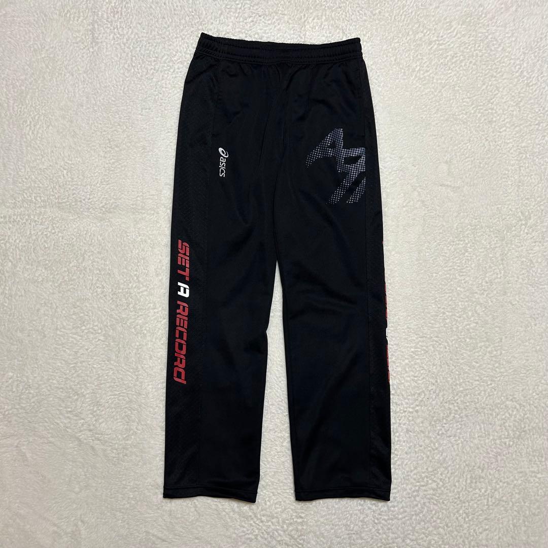 asics A77 ジャージ トレーニングウェア セットアップ ブラック O