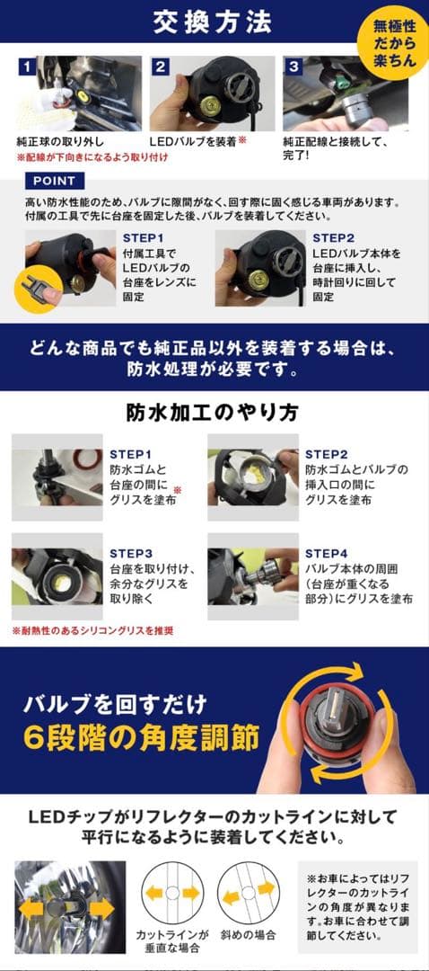 新品 fcl. エフシーエル LEDフォグランプ 2色切替え イエロー ホワイト