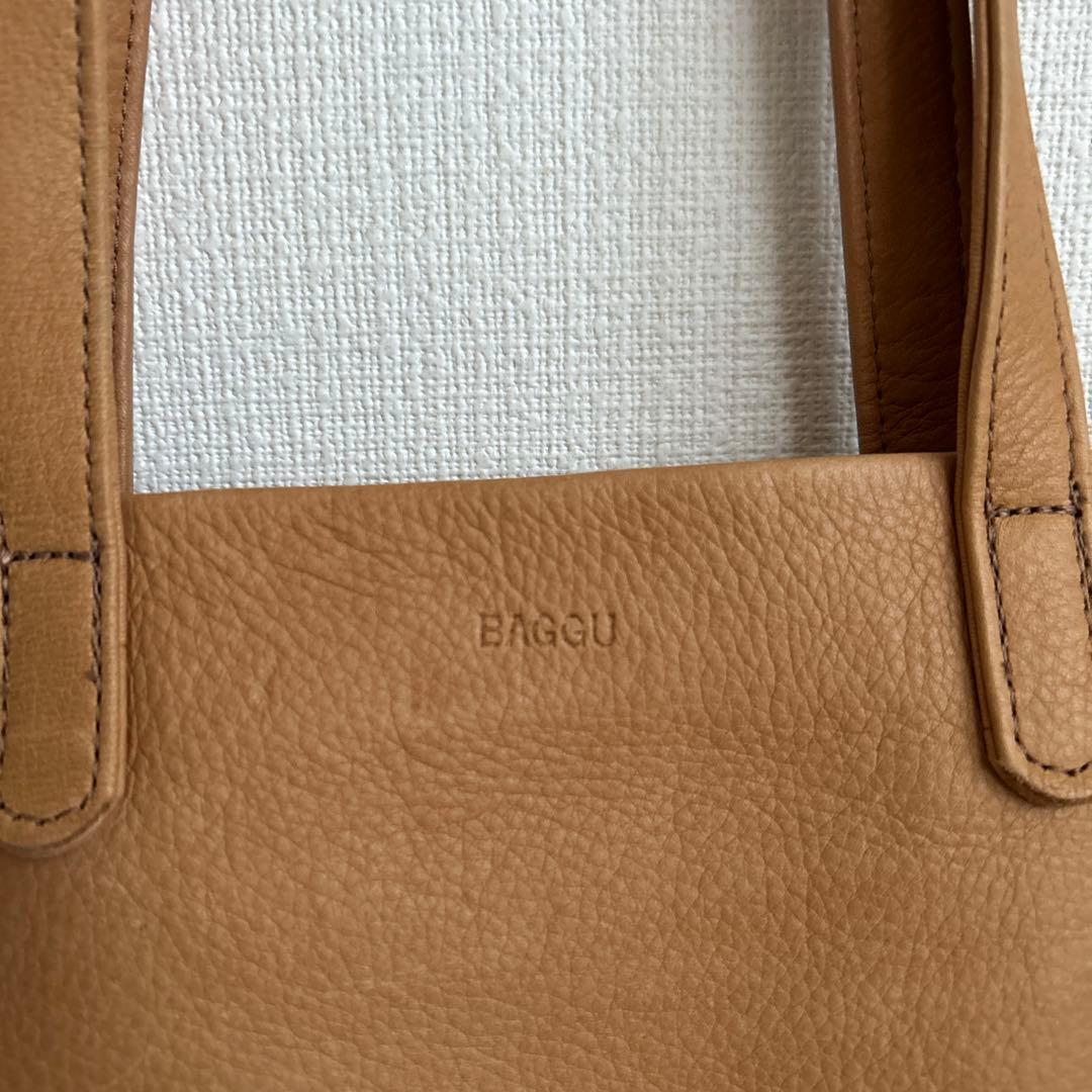 BAGGU ベージュ　レザートート