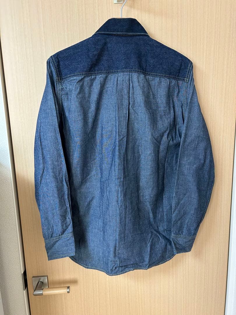 【美品 】GANRYU デニムシャンブレードッキング シャツジャケット
