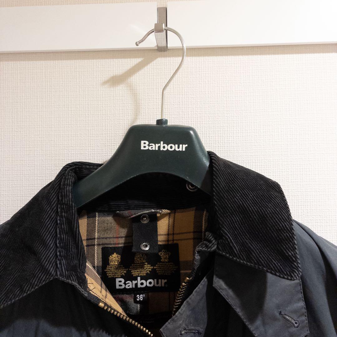 バブアー DOORS別注 ステンカラーコート メンズ36 ネイビー ライナー付