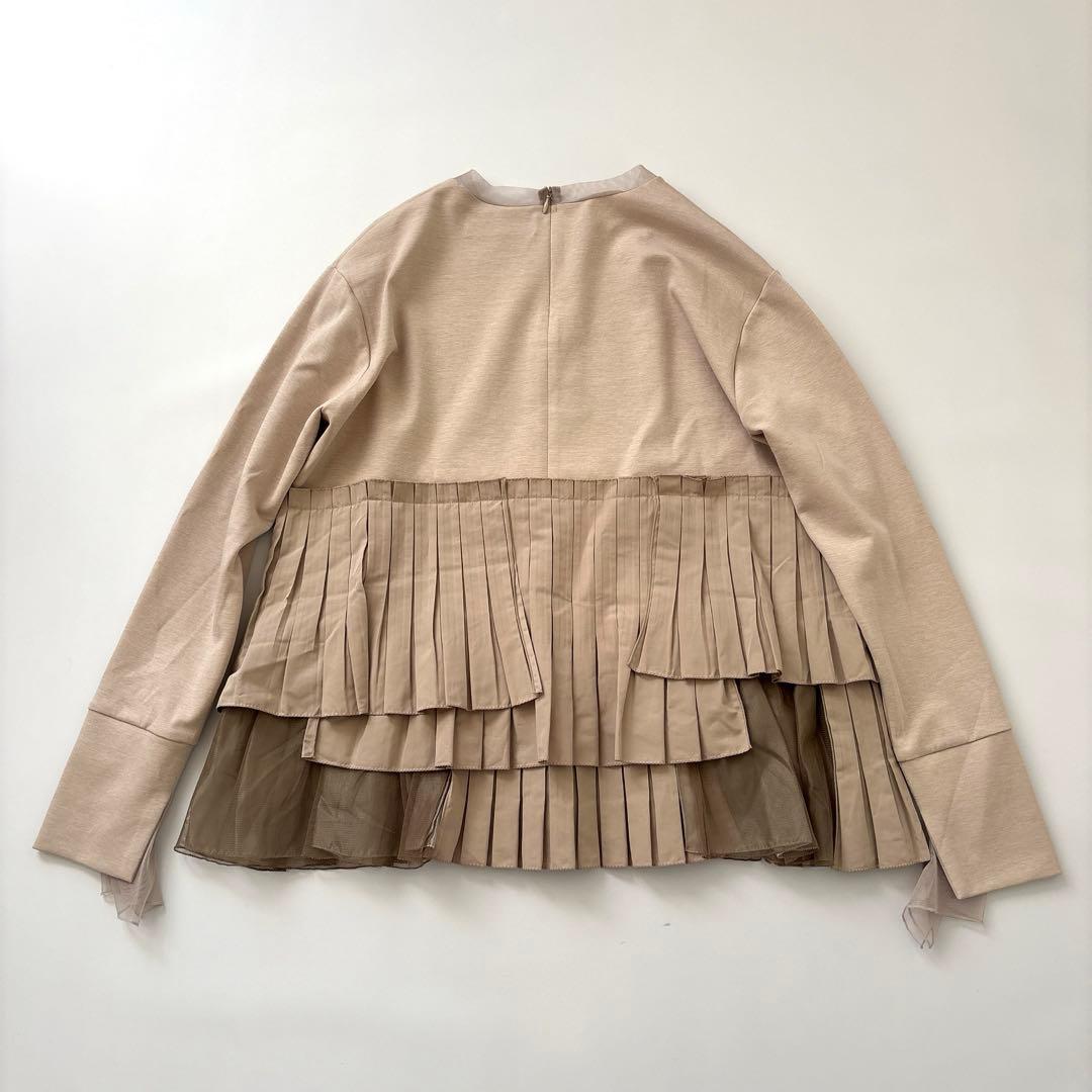 「新品同様」MARILYN MOON 長袖カットソー　プリーツF 手洗い可