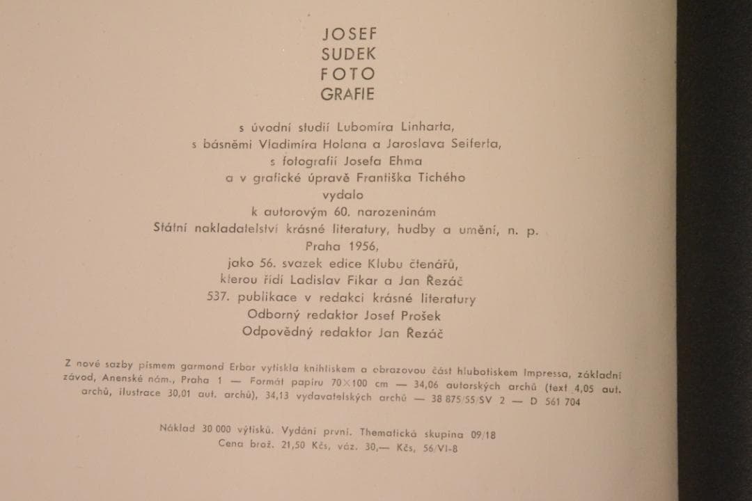Fotografie /Josef Sudek：ヨゼフ・スデク ★値下げしました