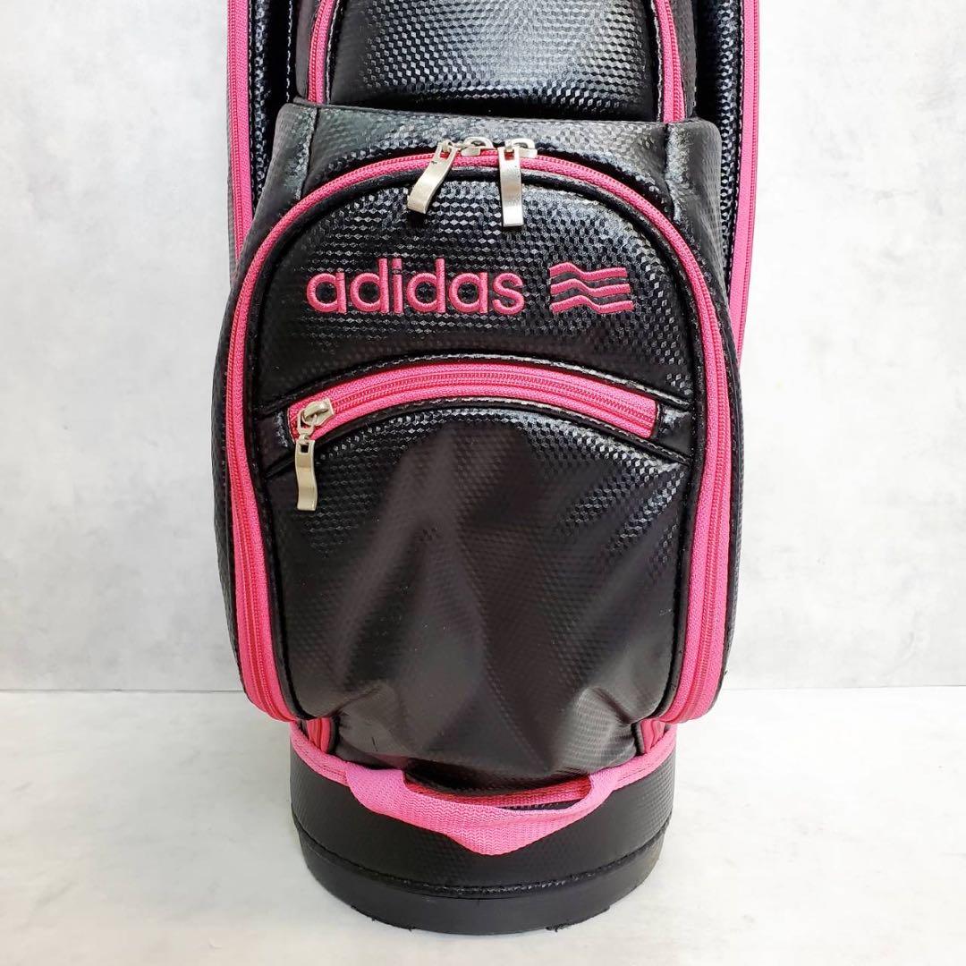 【人気カラー】adidas アディダス キャディバッグ ブラック×ピンク 5分割