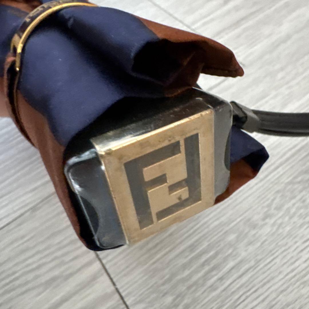 FENDI 折りたたみ傘 ネイビーブラウン