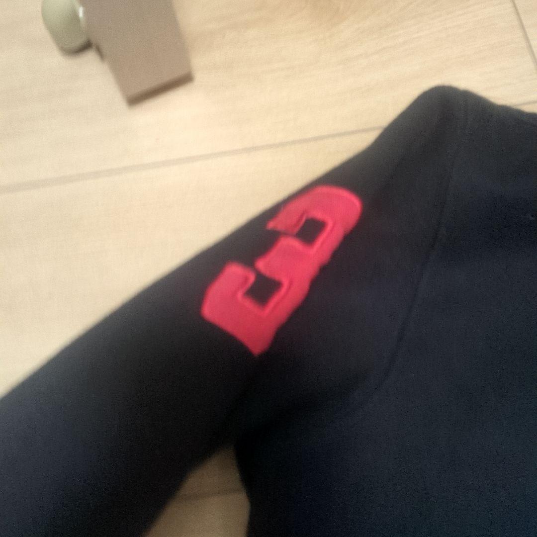 Polo Ralph Laurenブラックパーカー 刺繍 レッド