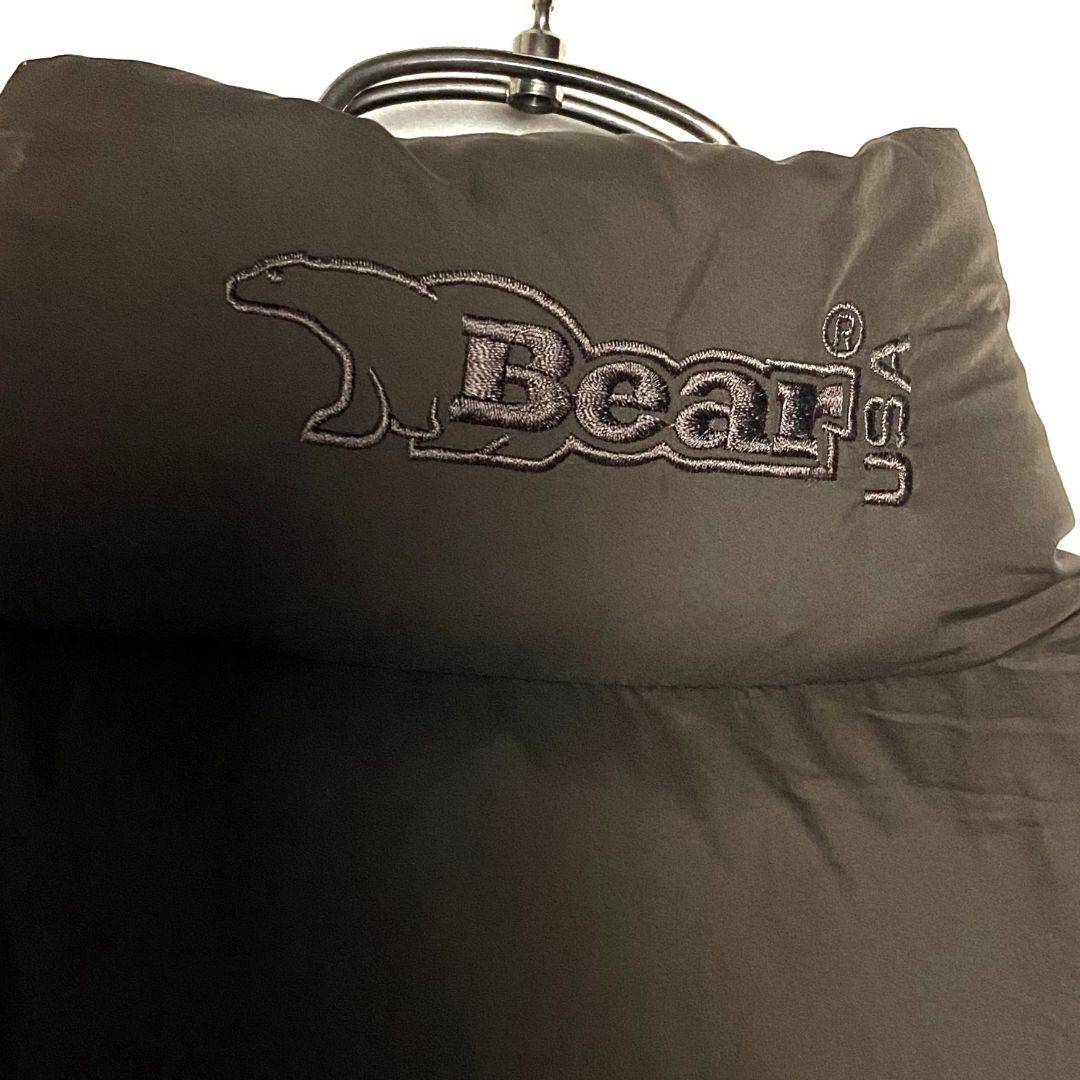Bear USA ベアー ダウンベスト 茶 ブラウン L 刺繍ロゴ 肉厚ベスト