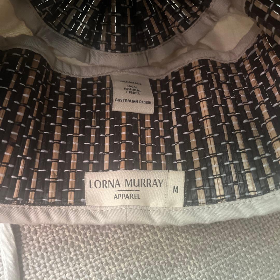 LORNA MURRAY ローナマーレイ　黒白　麦わら帽子　M ハット