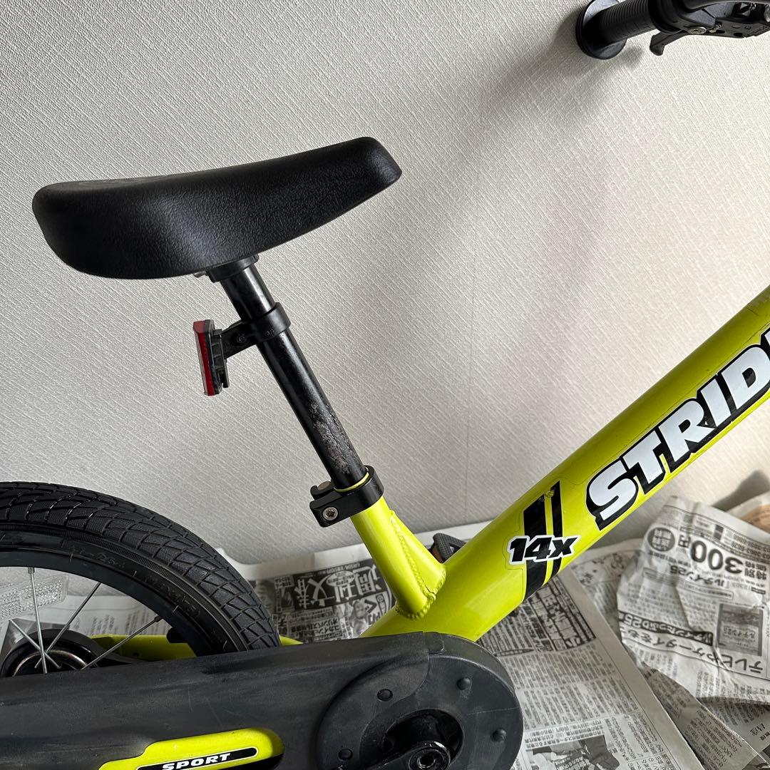 限定色 STRIDER 14x ライムイエロー キッズバイク ペダル付き
