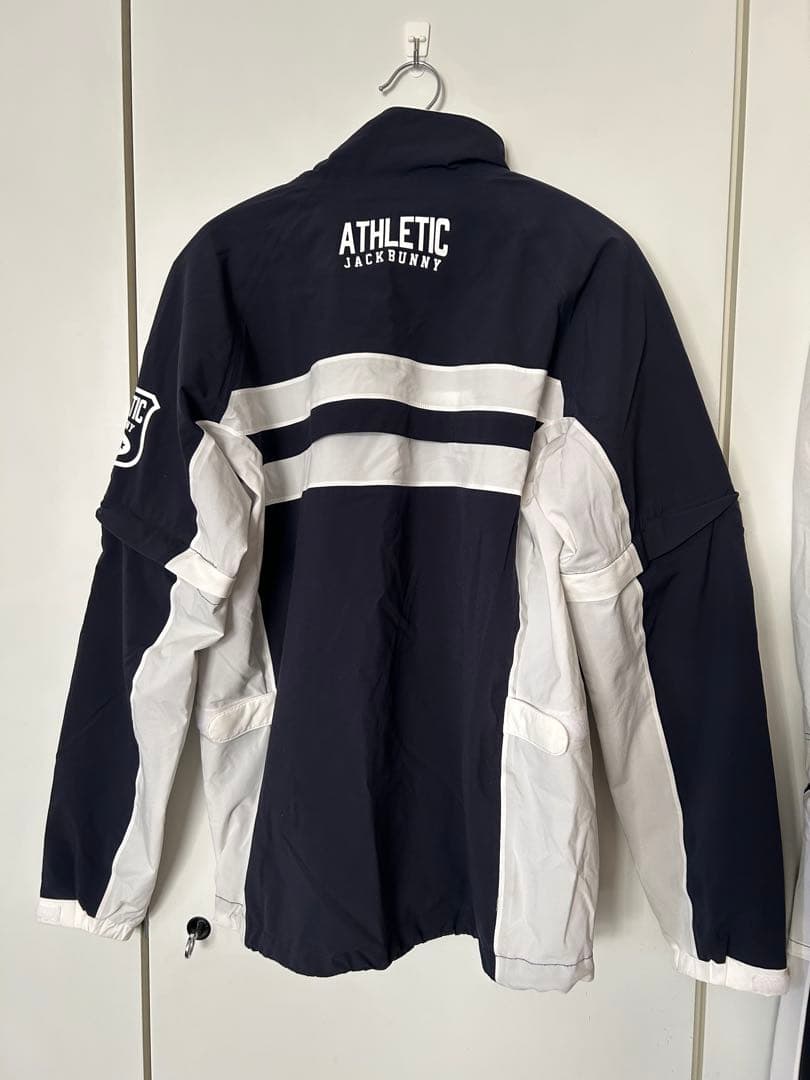 ジャックバニー 2way レインウエア上下セット ネイビー ホワイト4(M)中古