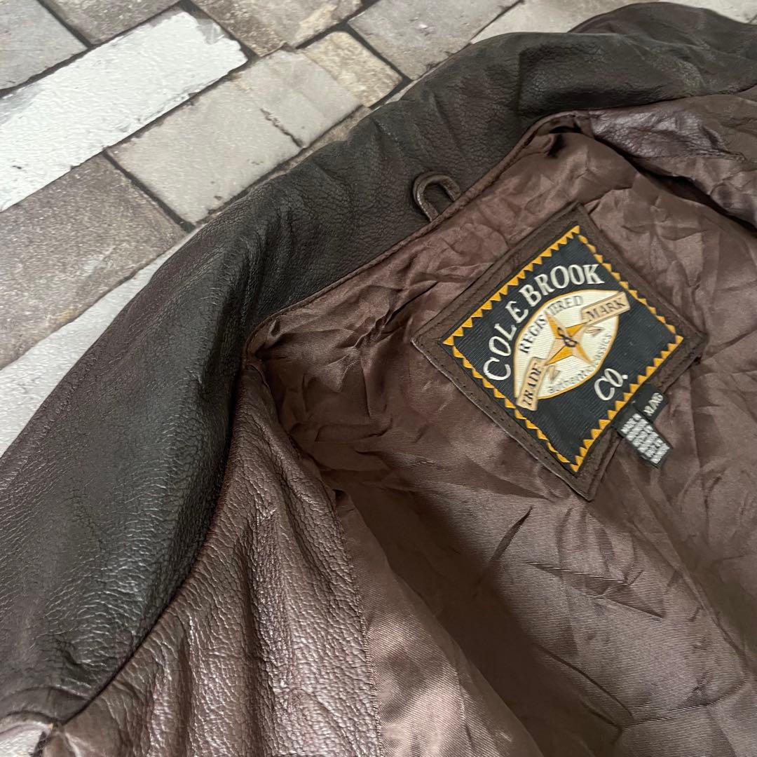 90s Genuine Leather Jac 本革 レザーライダースジャケット