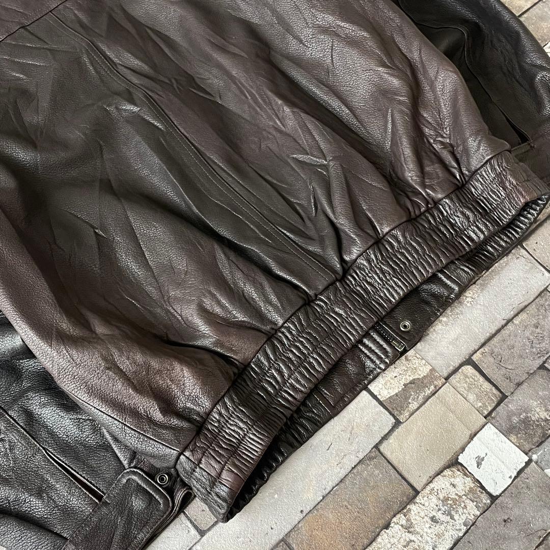 90s Genuine Leather Jac 本革 レザーライダースジャケット