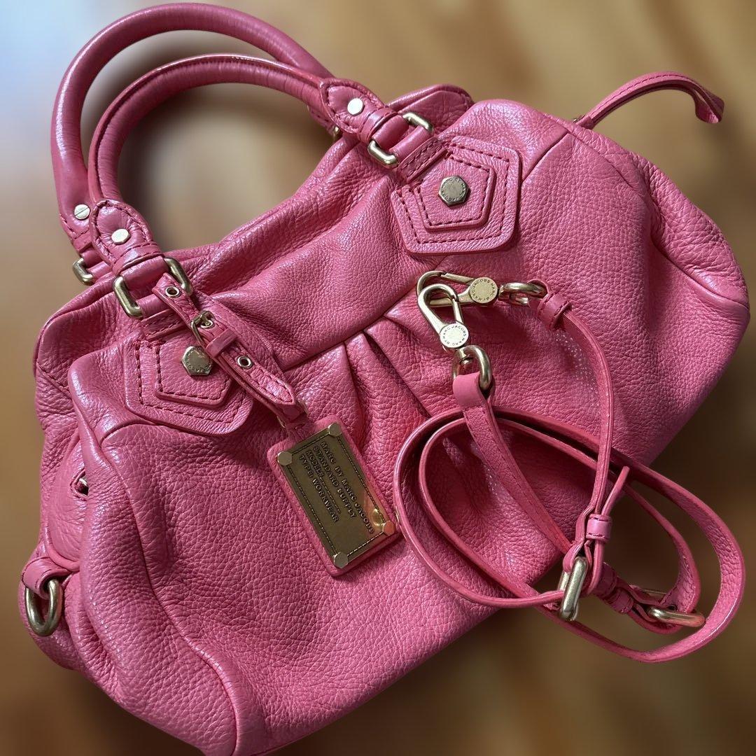 MARC BY MARC JACOBS バック シボ革2way コーラルオレンジ
