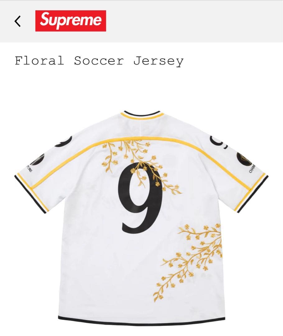 ウェア Supreme Floral Soccer Jersey white M