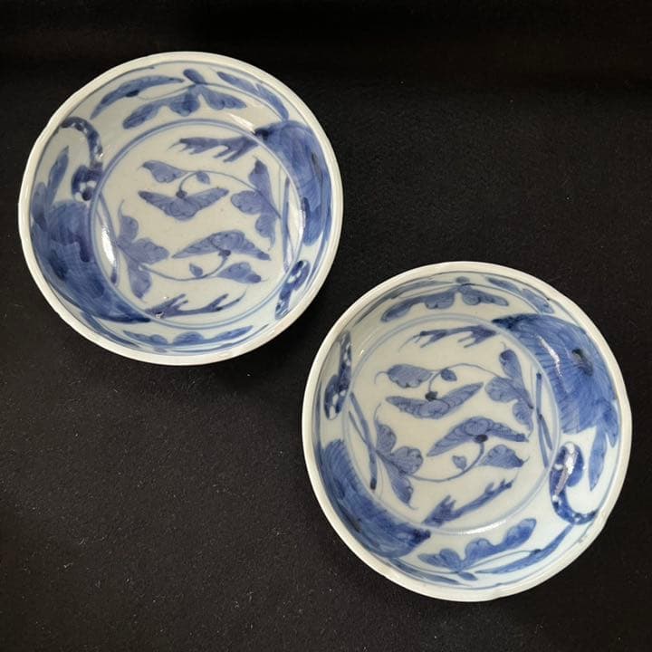 古伊万里　染付　膾皿　5枚　なます皿　渦幅