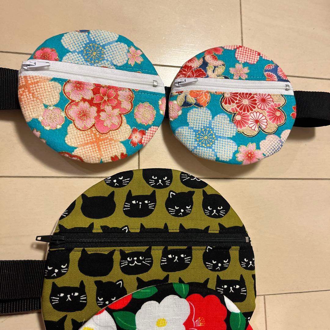 あきら　ftwプレート•フォーグ用カバーポーチハンドメイド椿、猫、和花柄