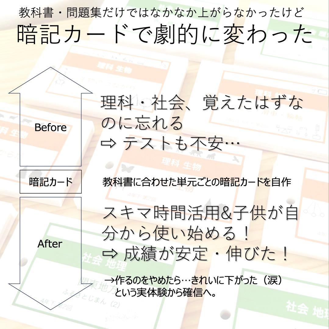 中学受験 暗記カード【4年生向け 理科上下 生物全セット】植物,動物