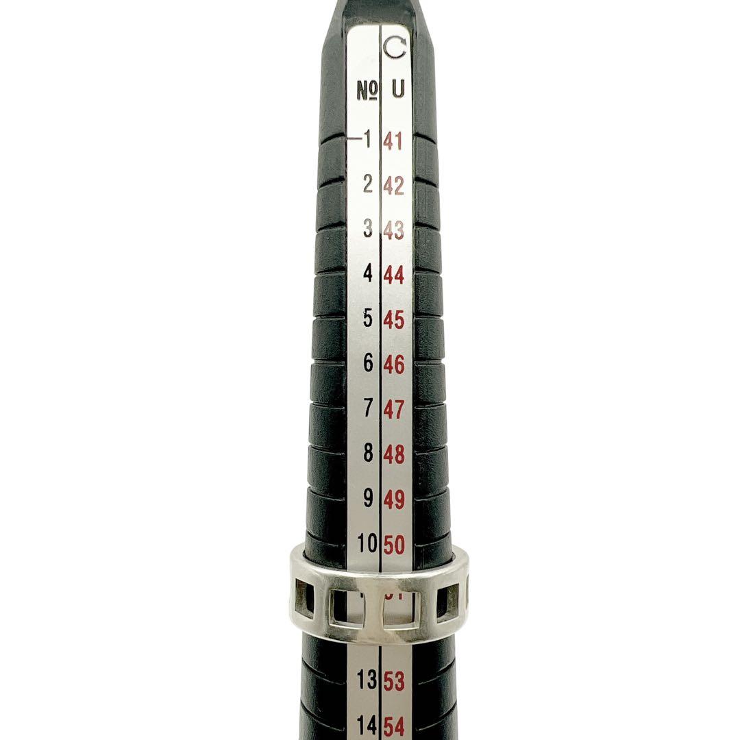 美品　グッチ　オープンスクエア　シルバーリング　指輪　11号　12号