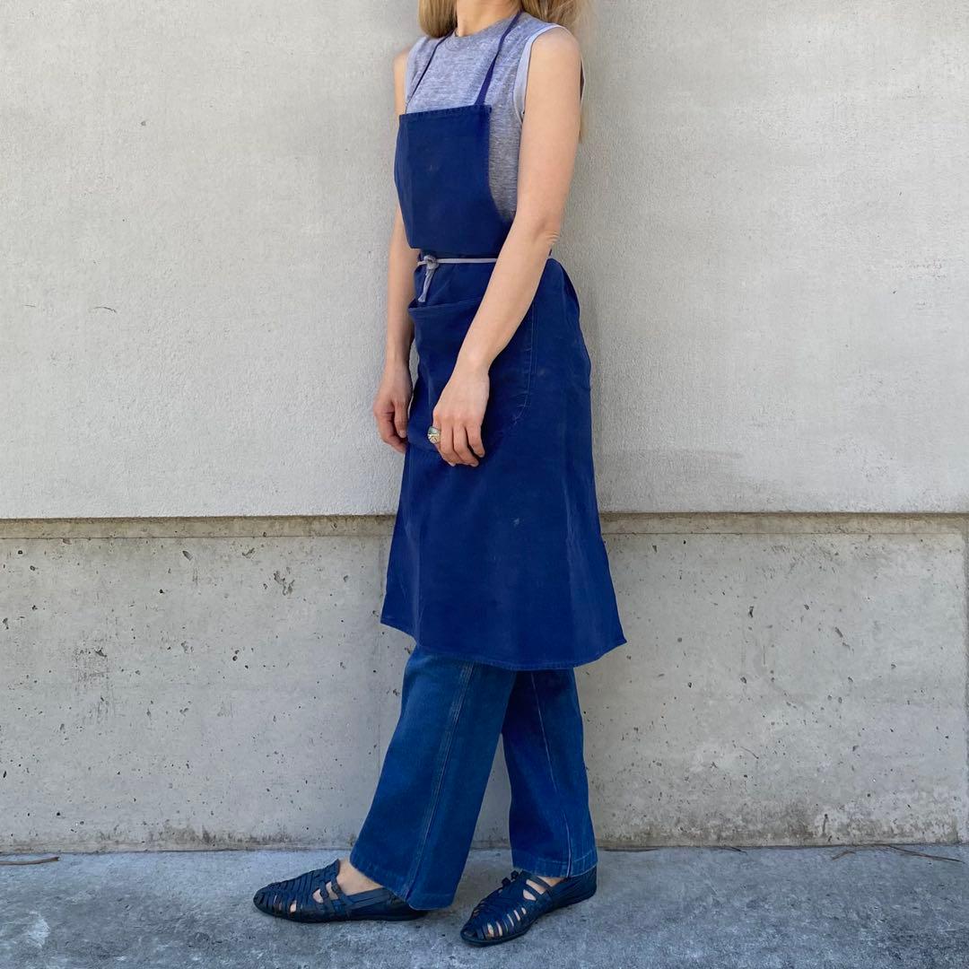 専用40s France vintage apron インディゴ染め