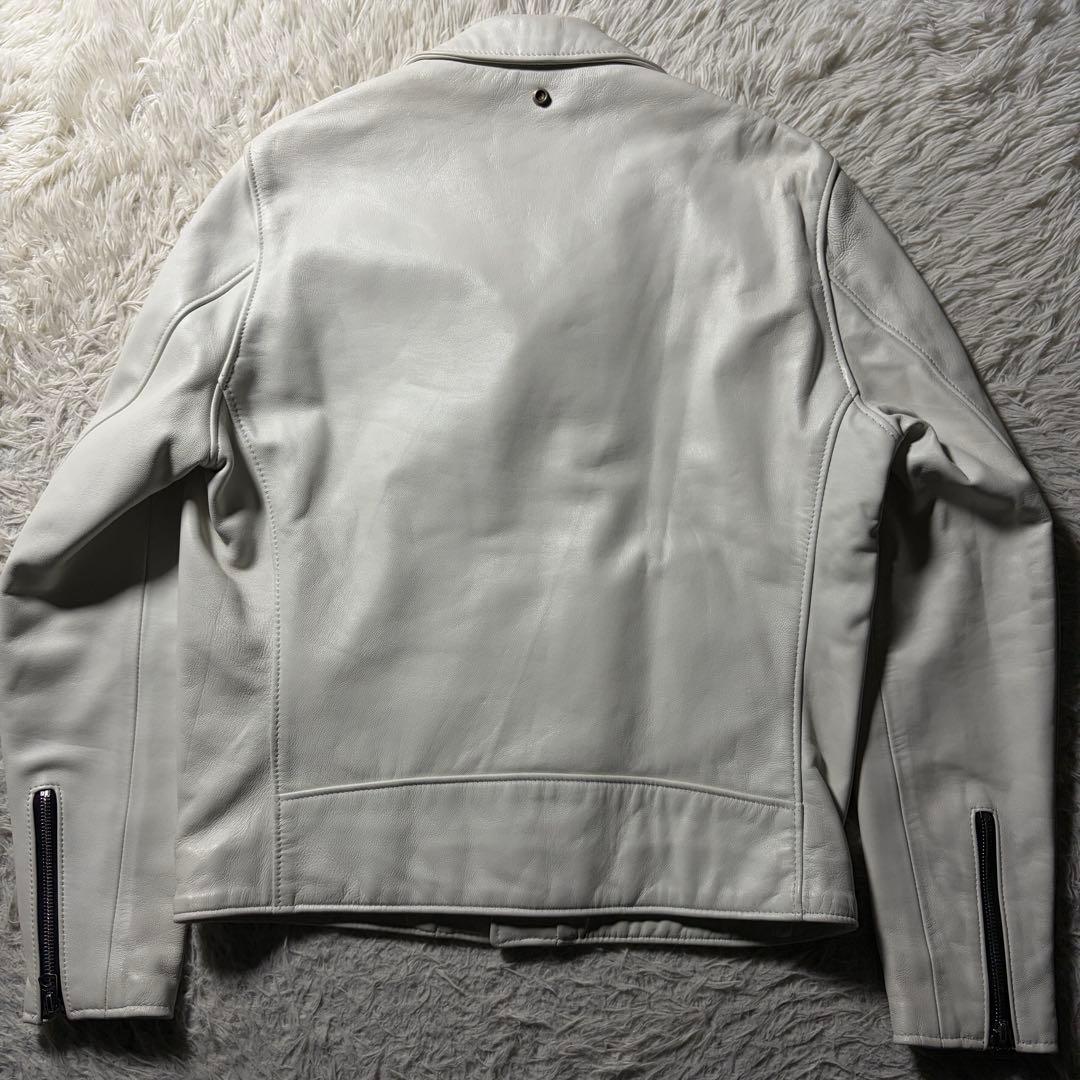 灰*二様 美品/希少カラー■schott ライダースジャケット 228US ホワ