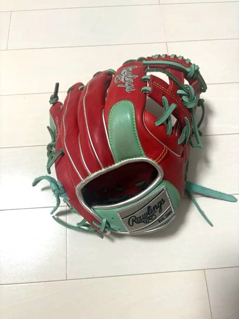〈WBCメキシコ〉ローリング 軟式野球 グローブ レッド グリーン