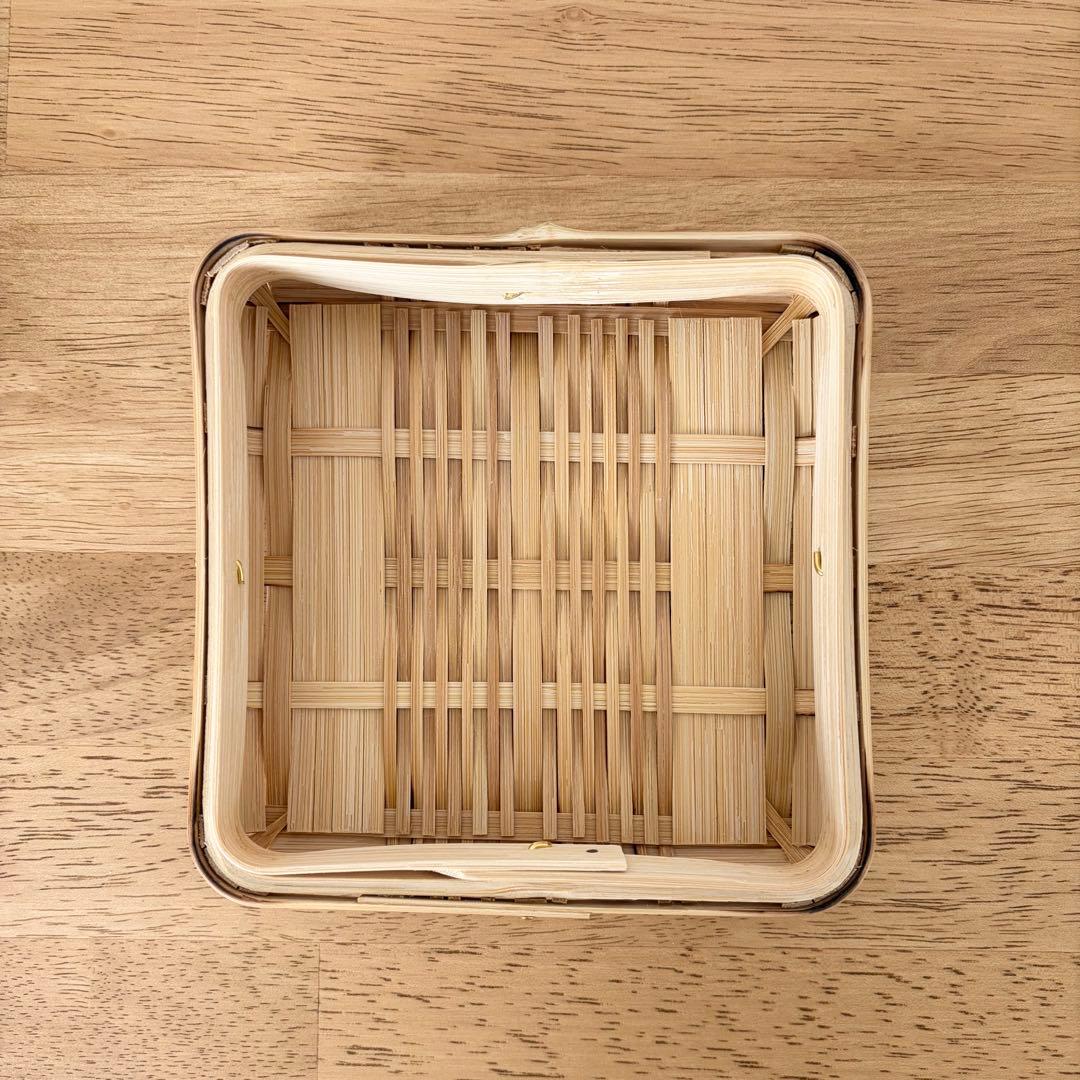 愛媛 真竹 サイコロ (S) 竹かご　蓋つき