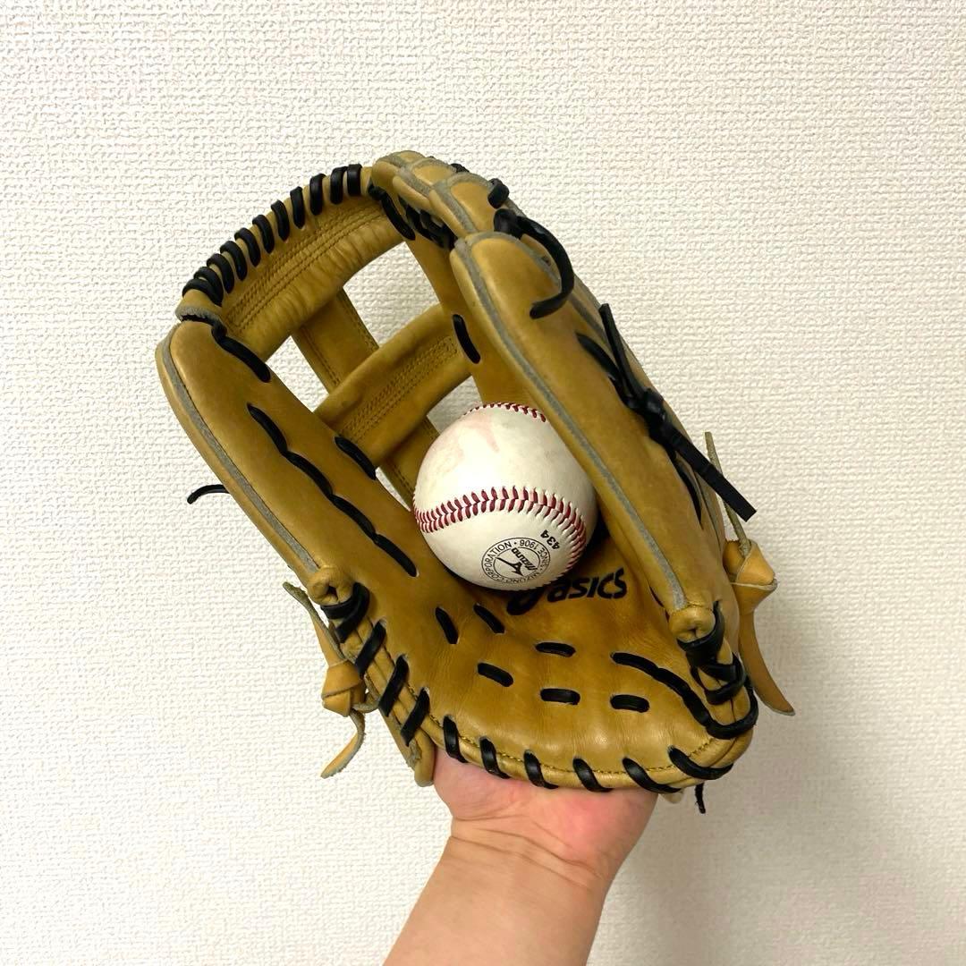 100 アシックス ゴールドステージ 型抜群 極美品 軟式 内野手グローブ
