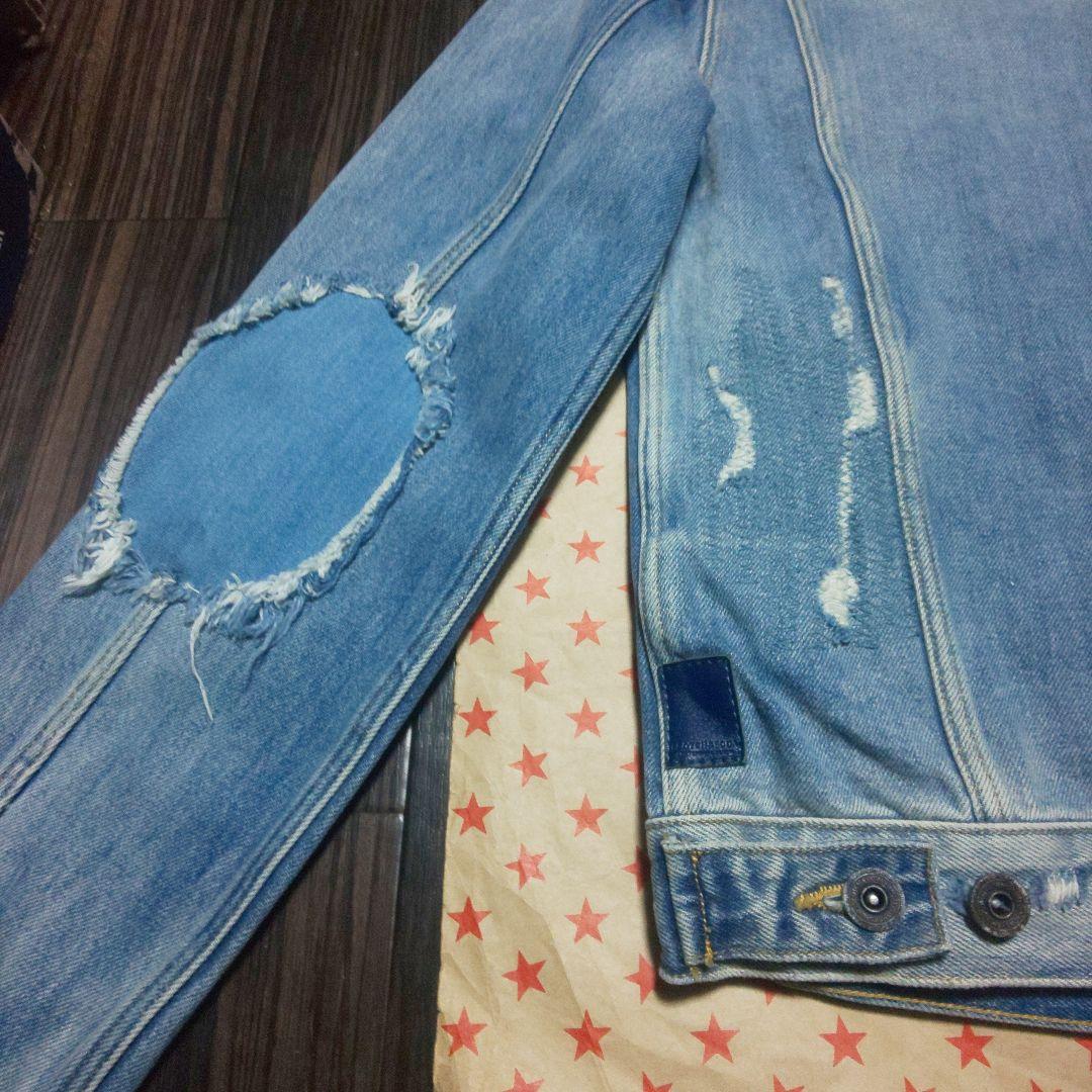 新品SCOTCH&SODA ピンバッジ付き付きダメージ加工デニムジャケット